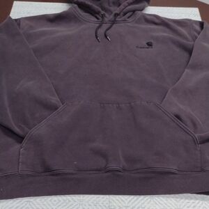 Carhartt Sweatshirt Heavy Mens 3XL Black Faded Hoodie Pullover Workwear K184